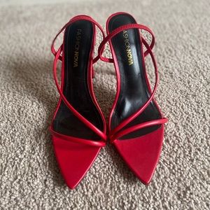 RED STRAPPY HEELS